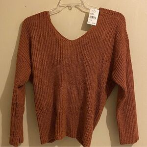 ASTR The Label Women's Rust Sweater Low back with Crossover